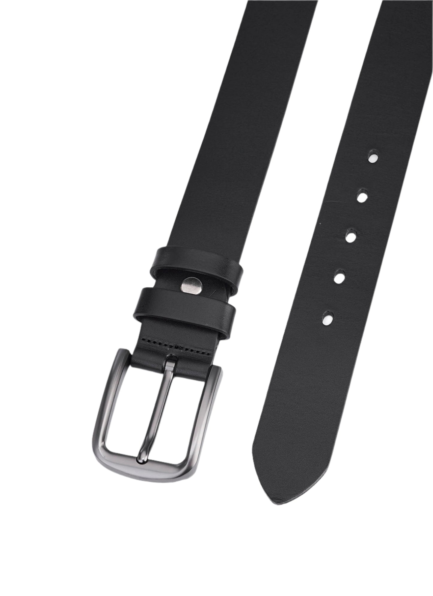 Luxus Schwarzes Rindleder Gürtel für Herren – Hochwertiger Vollleder langlebiger Ledergürtel mit Premium-Verarbeitung