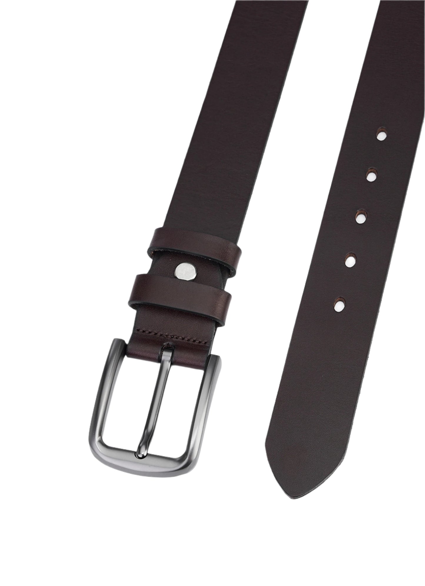 Luxe Dunkelbrauner Rindledergürtel – Hochwertiger Vollledergurte für Herren – Robust und Elegant