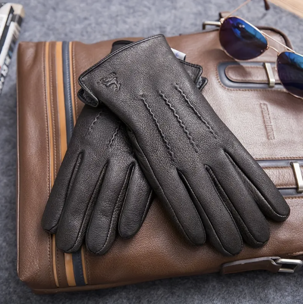 Leder Handschuhe aus Ziegenleder innen gefüttert für den Winter