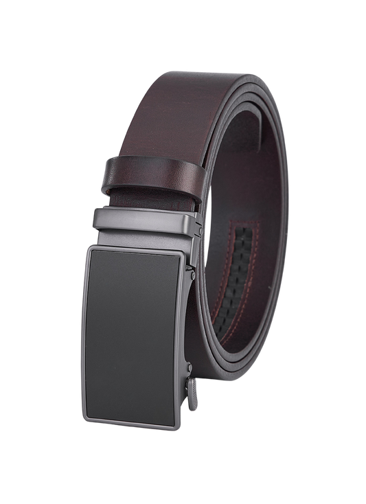 Luxe Brauner Rundleder Gürtel mit Automatikverschluss – Vollleder Lederhose Gürtel für Langlebigkeit und Eleganz