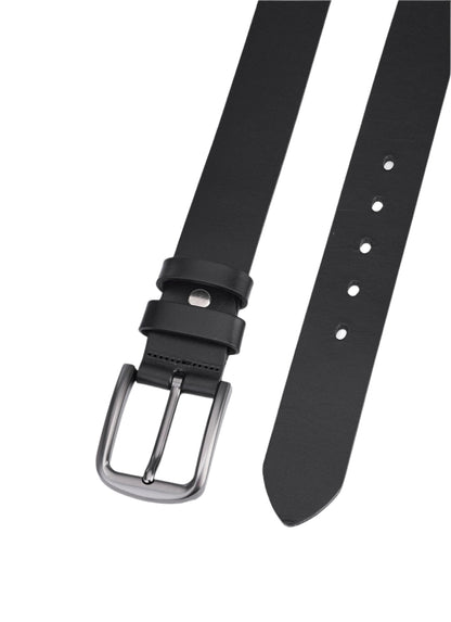 Luxus Schwarzes Rindleder Gürtel für Herren – Hochwertiger Vollleder langlebiger Ledergürtel mit Premium-Verarbeitung