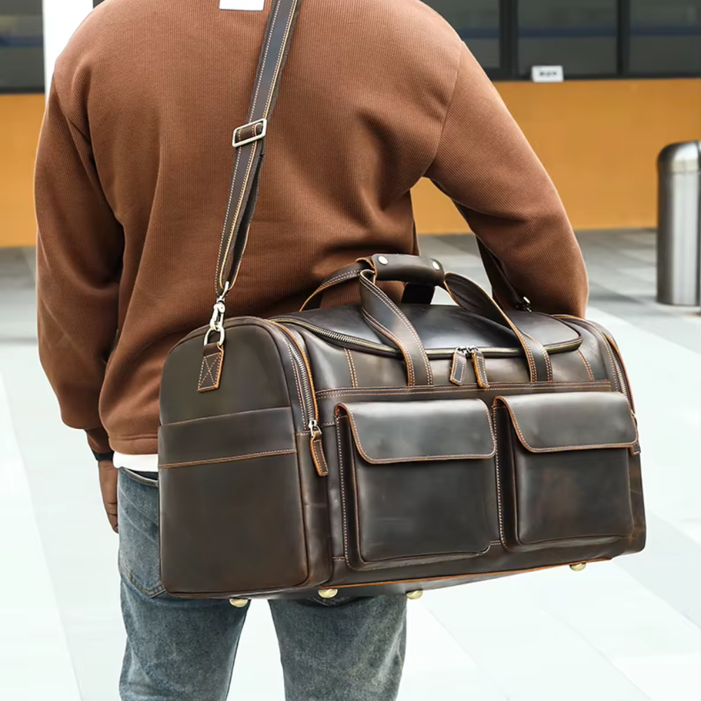 Großraum-Wochenendtasche aus Leder | ALFTANES