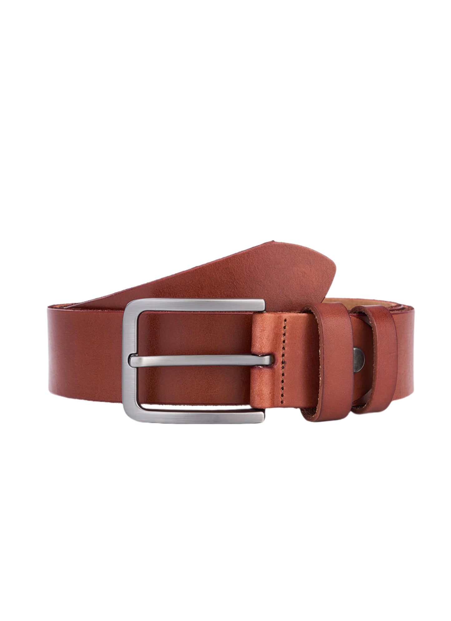 Luxe Rundleder Gürtel für Herren - Vollnarbenleder - Stilvoller Brauner Ledergürtel - Robuste und Langlebige Gestaltung