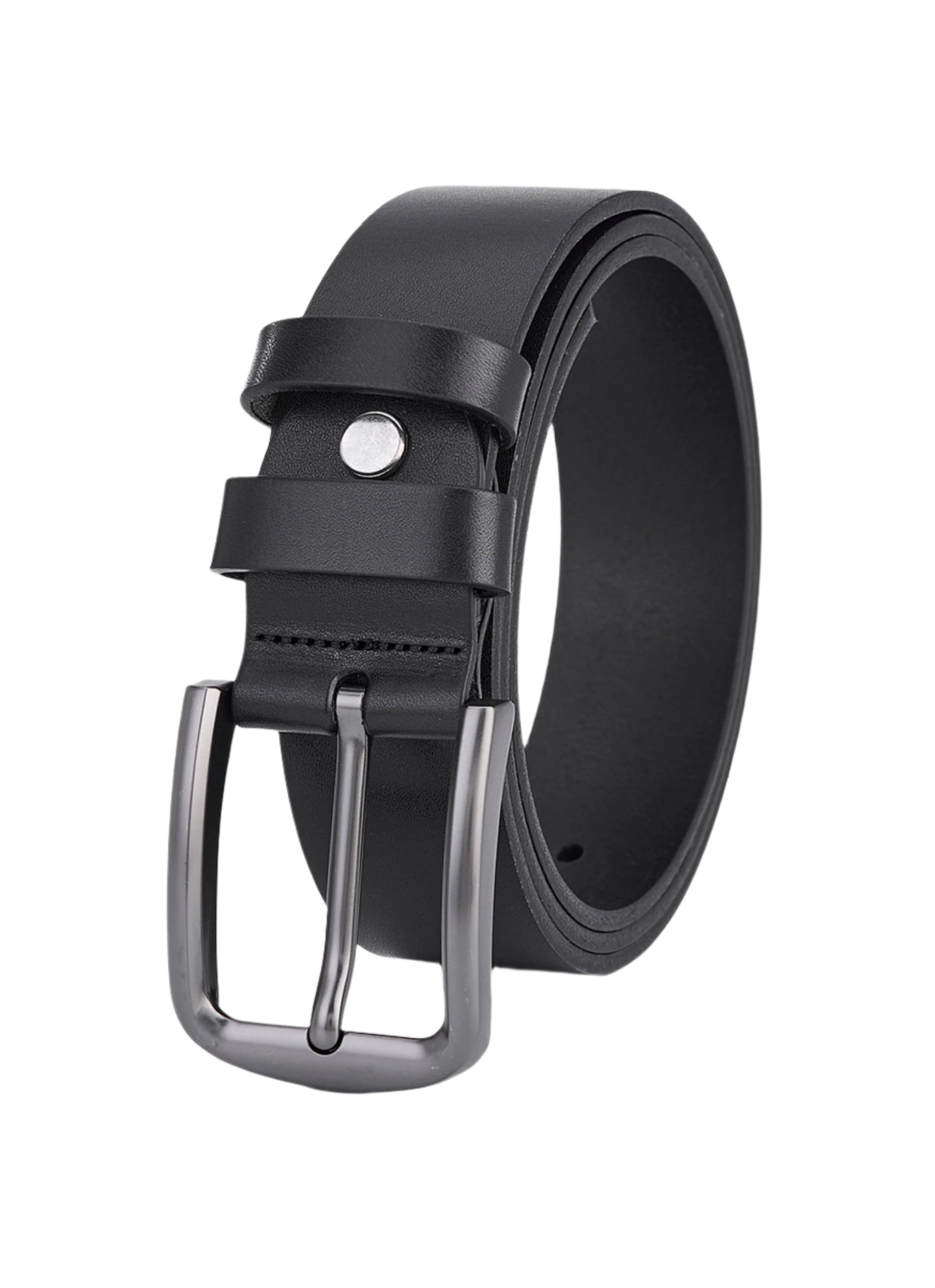 Luxus Schwarzes Rindleder Gürtel für Herren – Hochwertiger Vollleder langlebiger Ledergürtel mit Premium-Verarbeitung