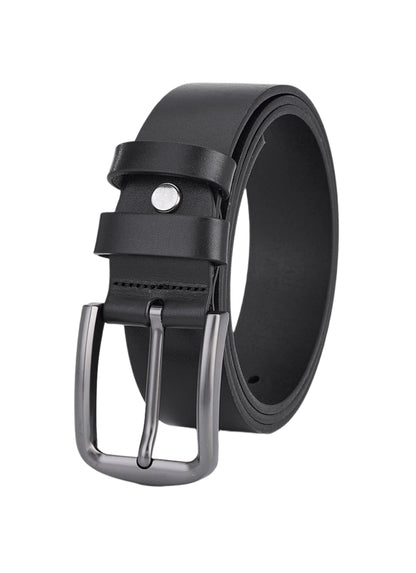 Luxus Schwarzes Rindleder Gürtel für Herren – Hochwertiger Vollleder langlebiger Ledergürtel mit Premium-Verarbeitung