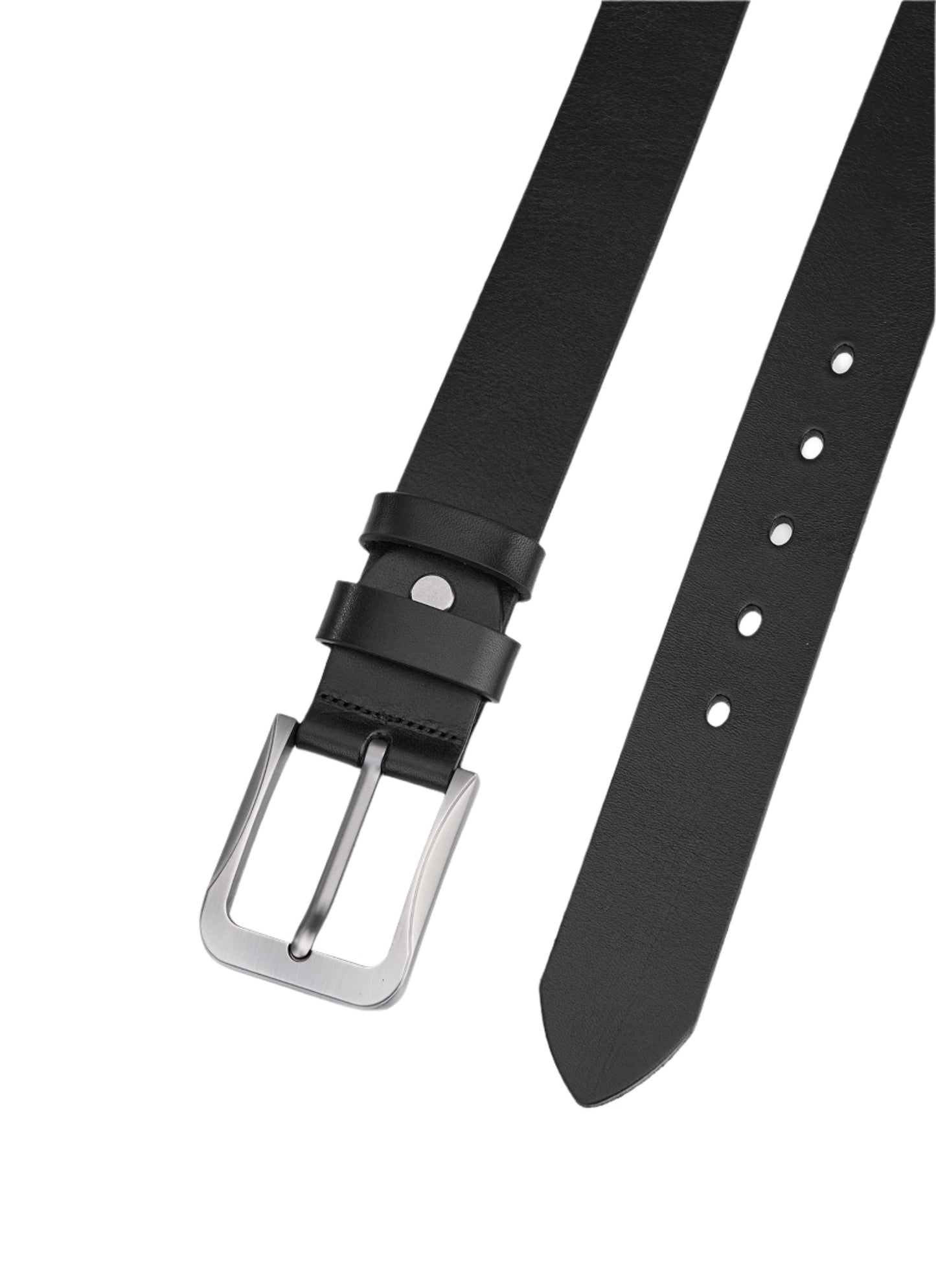 Luxe Rundleder Gürtel für Herren - Vollleder Schwarz - Langlebig und Elegant - Vintage Muster für einen Zeitlosen Look