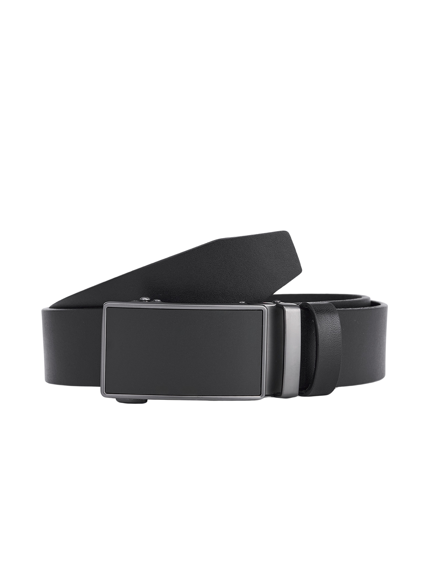 Luxus Schwarzes Rindleder Automatik-Gürtel - Vollleder - Nachhaltiger und eleganter Schuhriemen für Herren