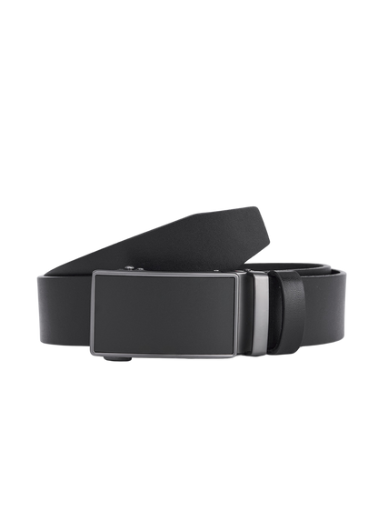 Luxus Schwarzes Rindleder Automatik-Gürtel - Vollleder - Nachhaltiger und eleganter Schuhriemen für Herren