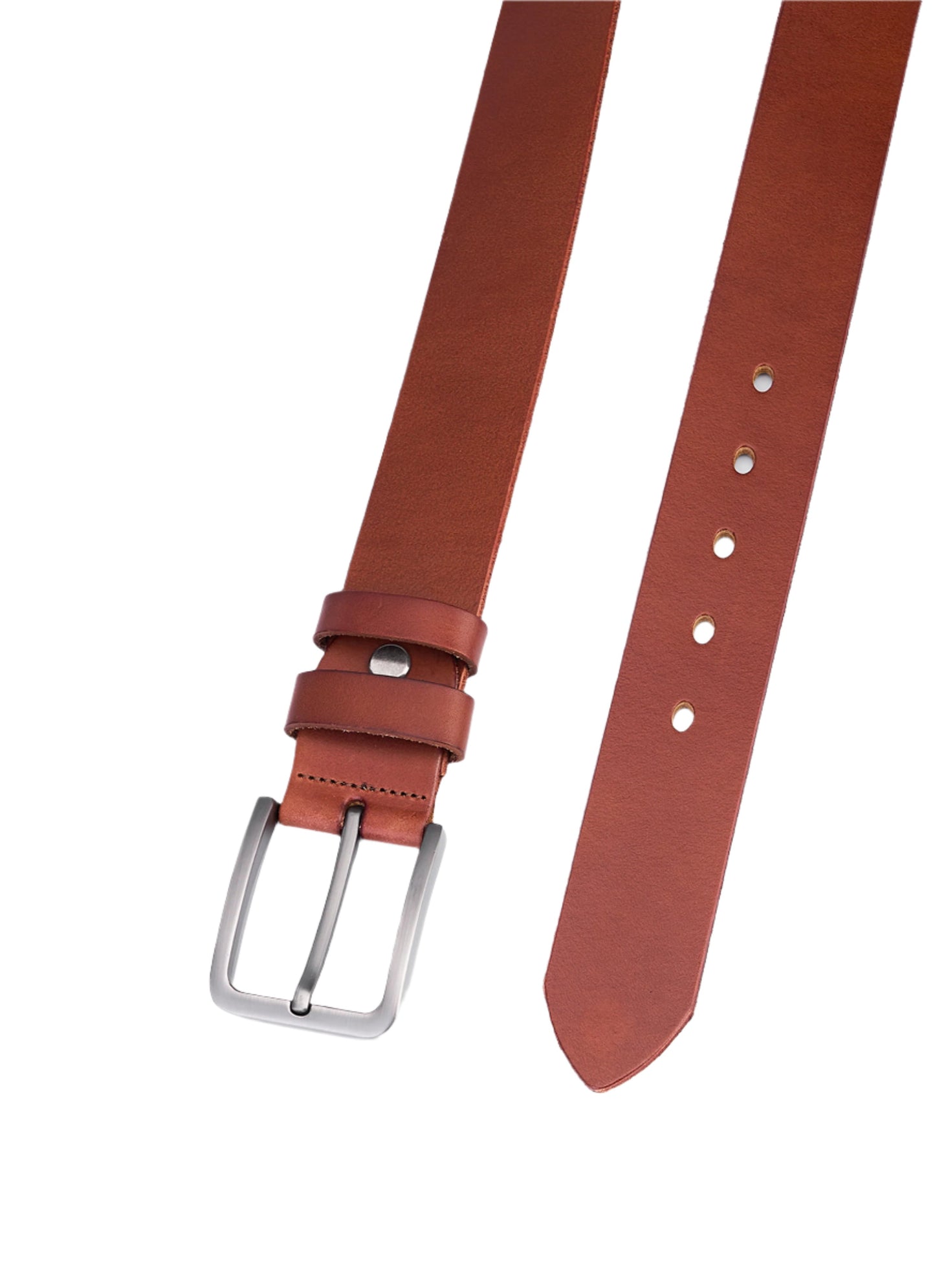 Luxe Rundleder Gürtel für Herren - Vollnarbenleder - Stilvoller Brauner Ledergürtel - Robuste und Langlebige Gestaltung