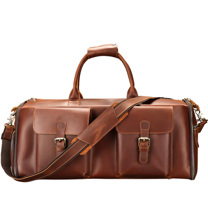 Vollständig aus echtem Leder gefertigte faltbare Reisetasche | LIENZ