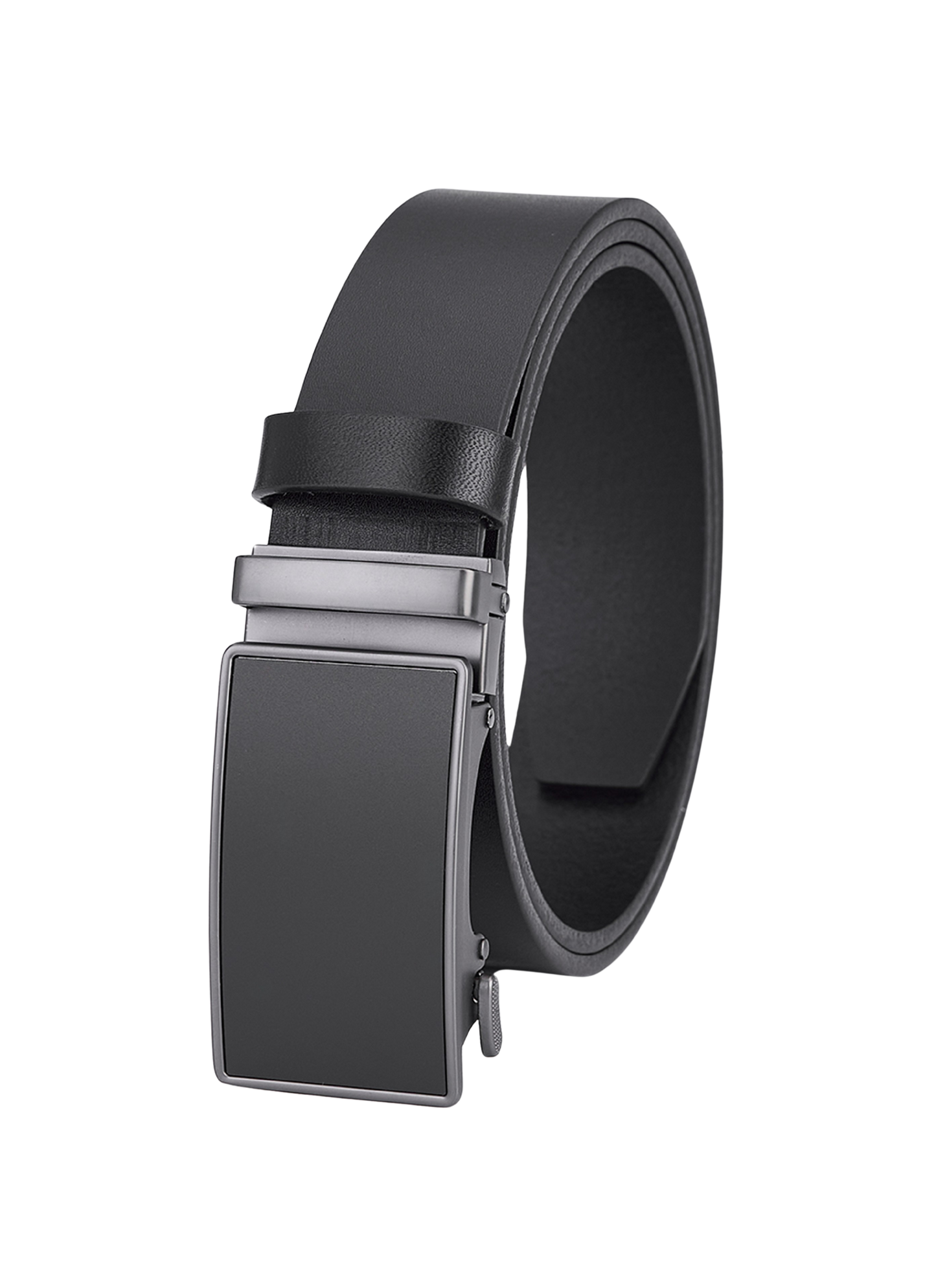 Luxus Schwarzes Rindleder Automatik-Gürtel - Vollleder - Nachhaltiger und eleganter Schuhriemen für Herren
