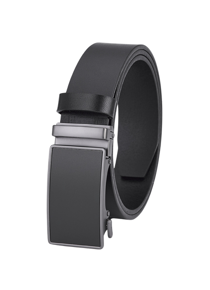 Luxus Schwarzes Rindleder Automatik-Gürtel - Vollleder - Nachhaltiger und eleganter Schuhriemen für Herren