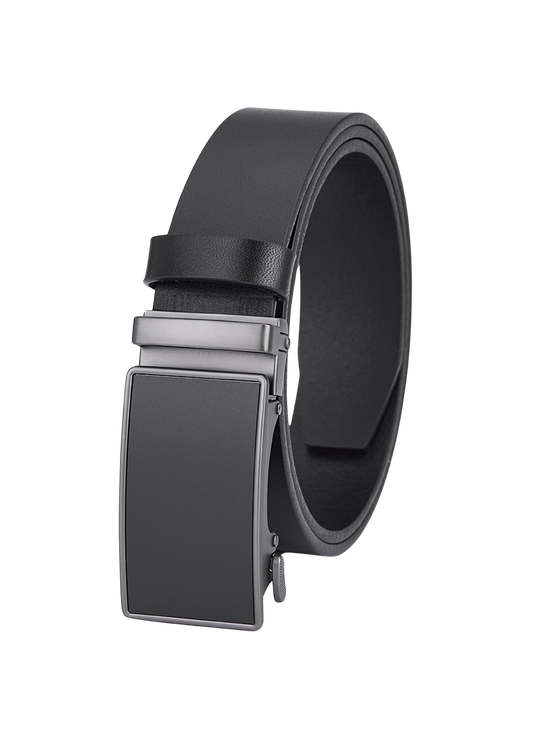 Luxus Schwarzes Rindleder Automatik-Gürtel - Vollleder - Nachhaltiger und eleganter Schuhriemen für Herren