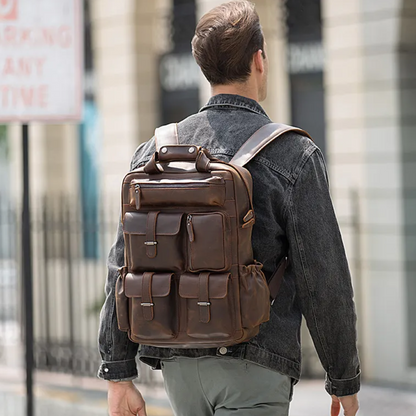 Leder-Laptop-Rucksack | DAVOS