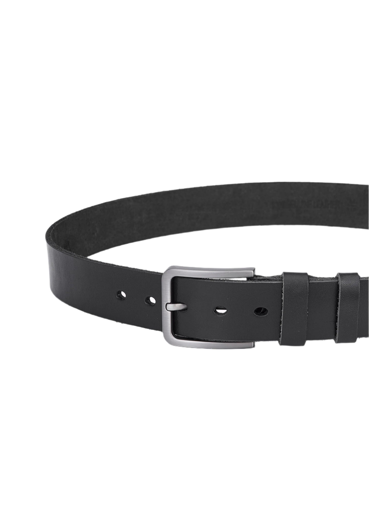 Luxe Rundleder Gürtel für Herren - Vollleder Schwarz - Stilvoller und Langlebiger Hüftgürtel