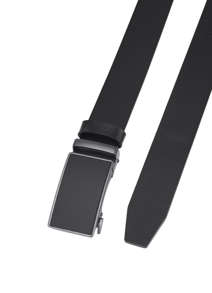 Luxus Schwarzes Rindleder Automatik-Gürtel - Vollleder - Nachhaltiger und eleganter Schuhriemen für Herren