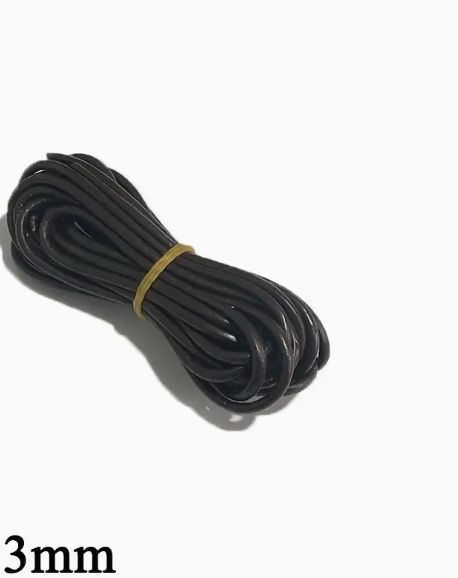 5m Echtleder Band Rund/Flach aus geflochtenem Rindsleder