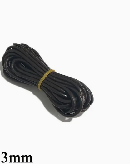 5m Echtleder Band Rund/Flach aus geflochtenem Rindsleder