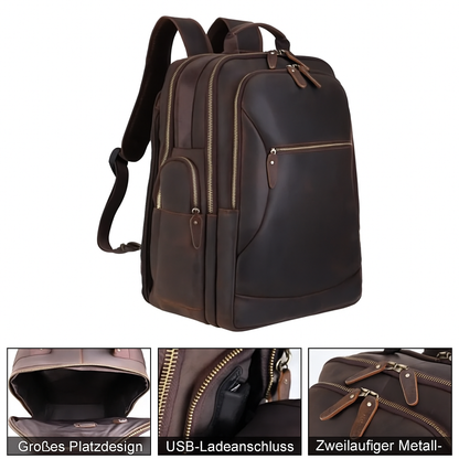 Lederrucksack mit großem Fassungsvermögen | PROVO