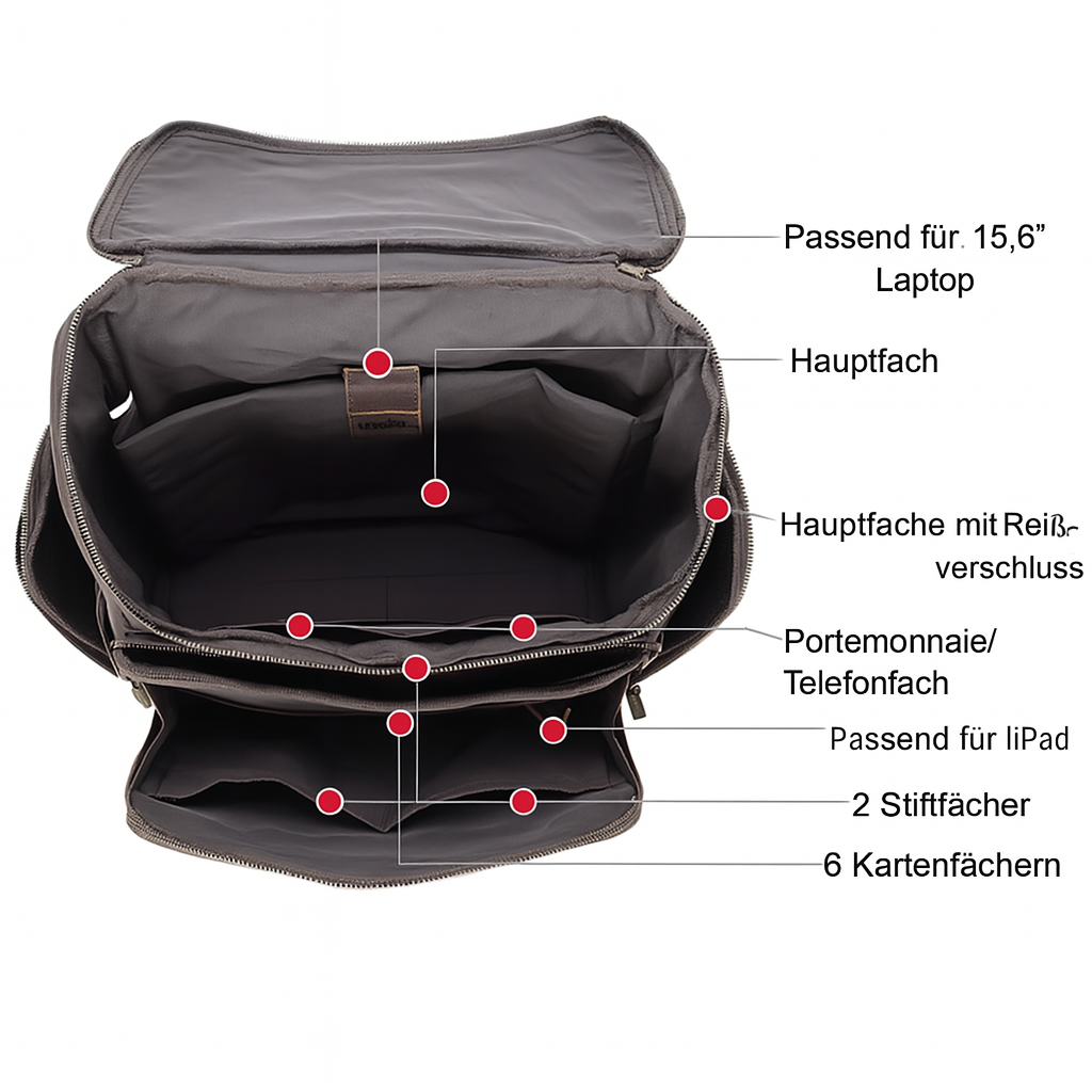 Laptop-Rucksack aus Leder | DALVIK