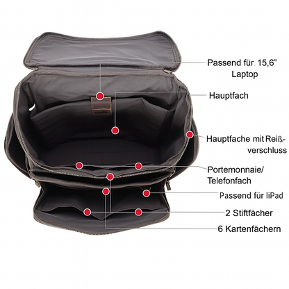 Laptop-Rucksack aus Leder | DALVIK