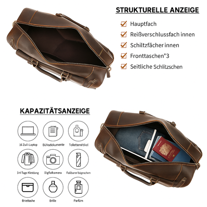 Weekender-Reisetasche aus Leder | HAFNIR