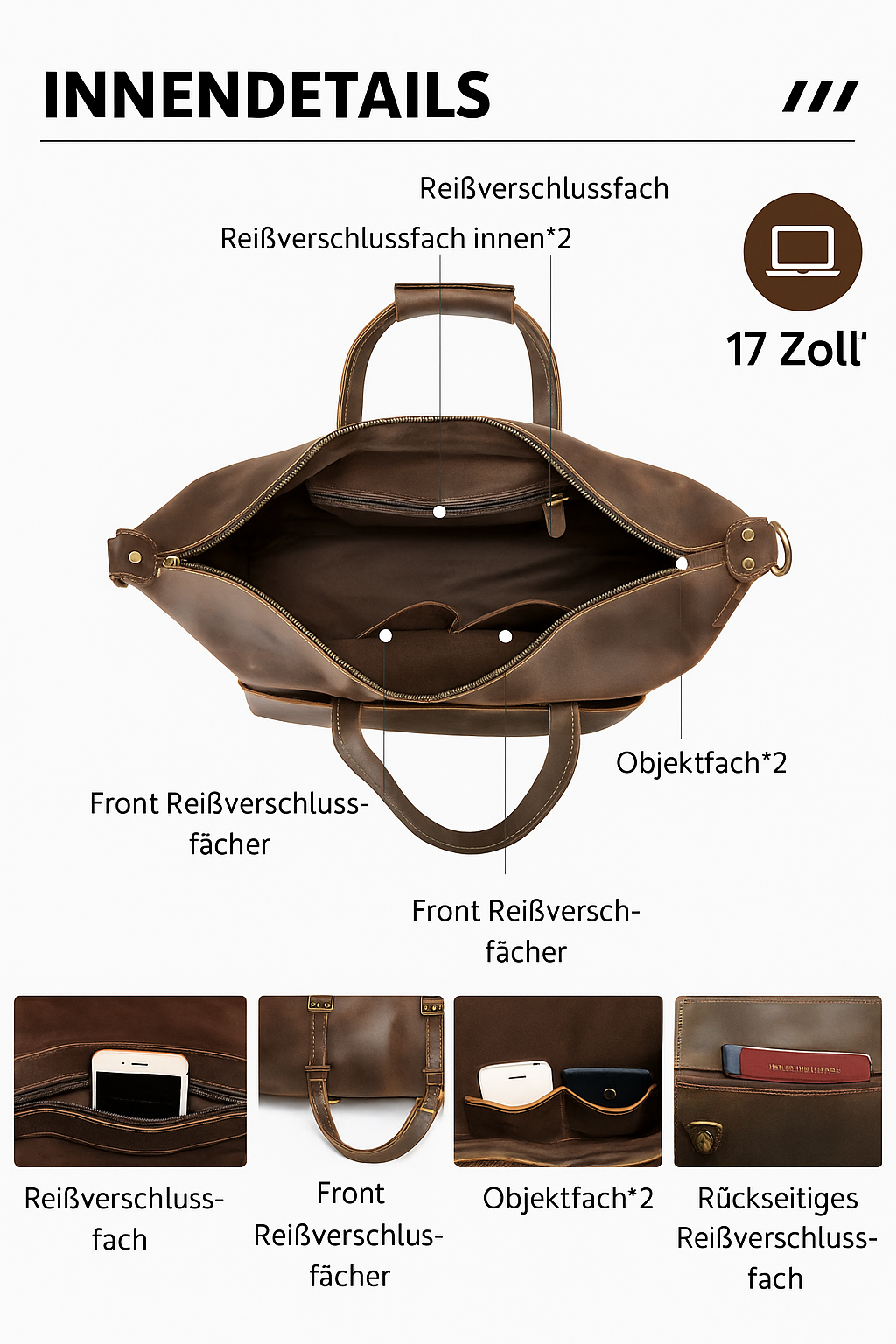 Weekender aus Leder im Vintage-Stil | OSLO