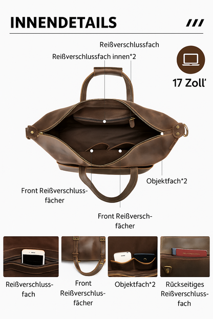 Weekender aus Leder im Vintage-Stil | OSLO