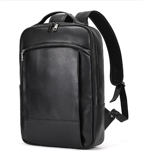 Laptop-Rucksack aus schwarzem Leder | BAMBURGH