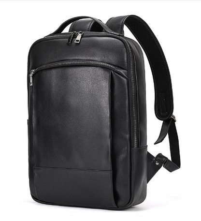Laptop-Rucksack aus schwarzem Leder | BAMBURGH