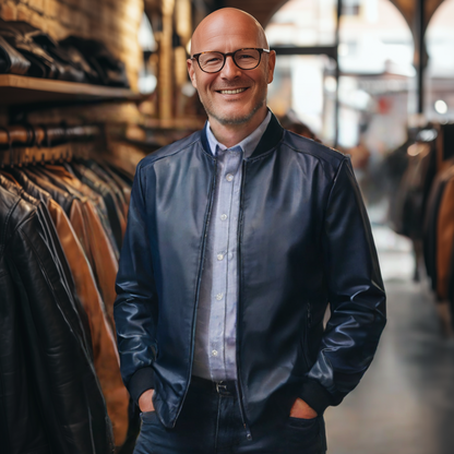 Goldener Klassieker - Luxuriöse Lederjacke