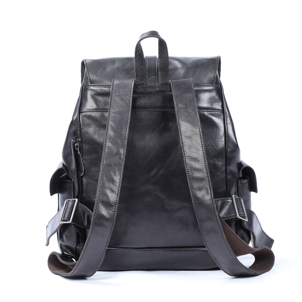 Kleiner schwarzer Lederrucksack | BODO