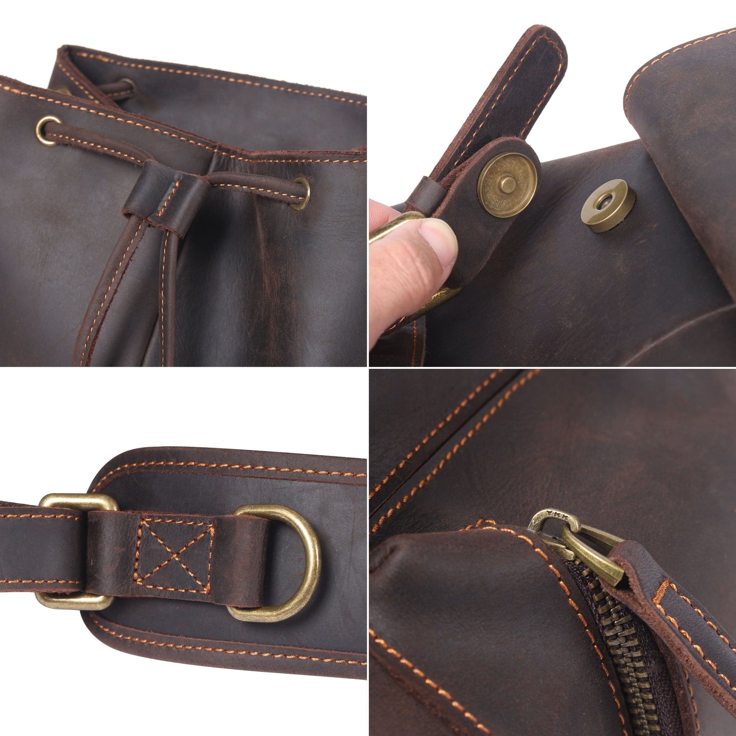 Lederrucksack mit Kordelzug | FLAM