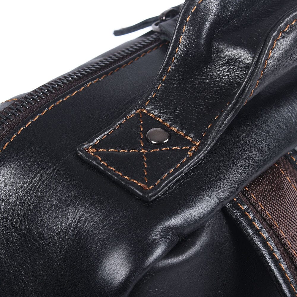 Herren-Rucksack aus schwarzem Leder | ISAAC