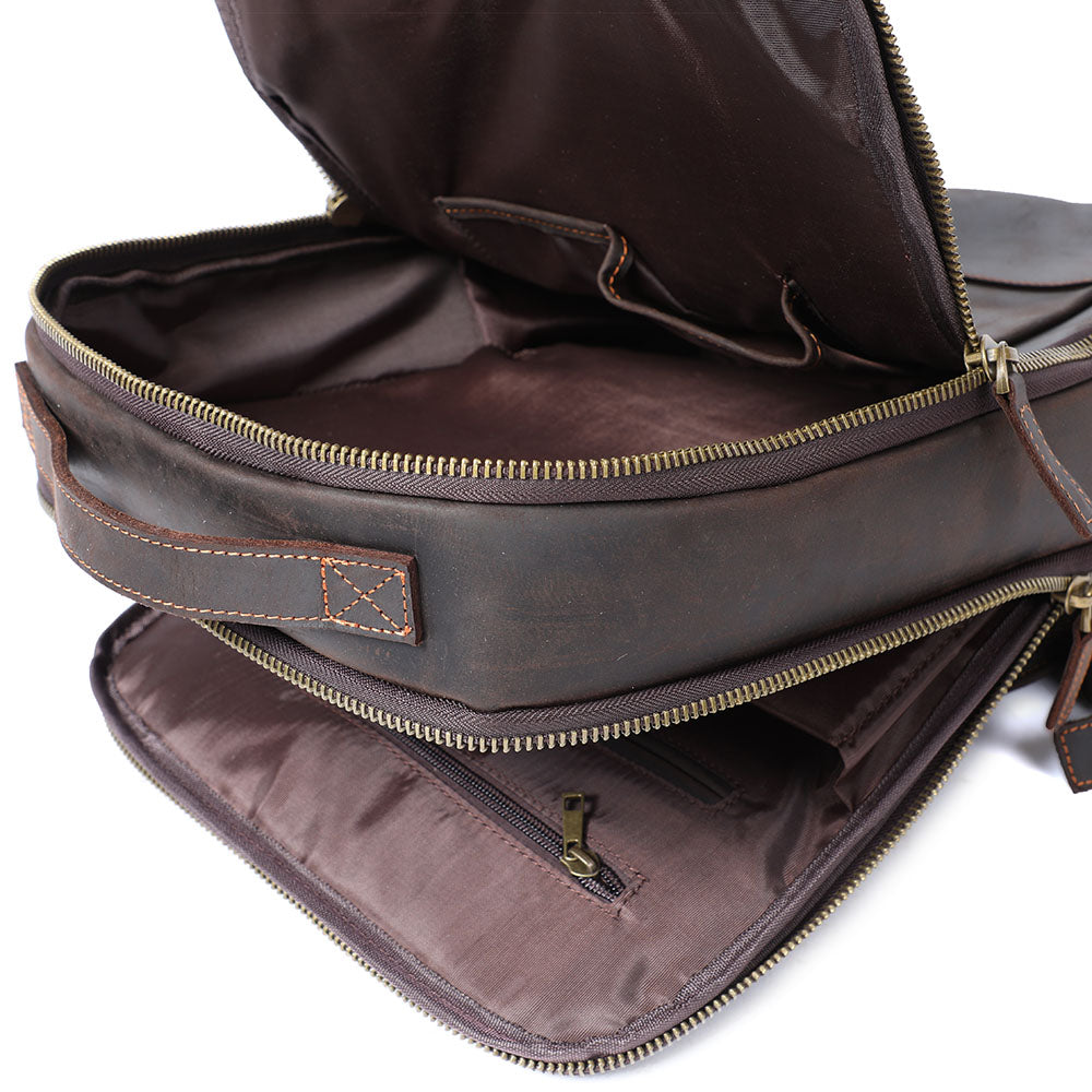 Leder-Laptop-Rucksack | LARVIK