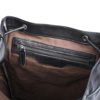 Kleiner schwarzer Lederrucksack | BODO